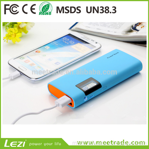 Sections five Li-on battery rechargeable with LCD display 15000mah/20000mah colorful charging treasure